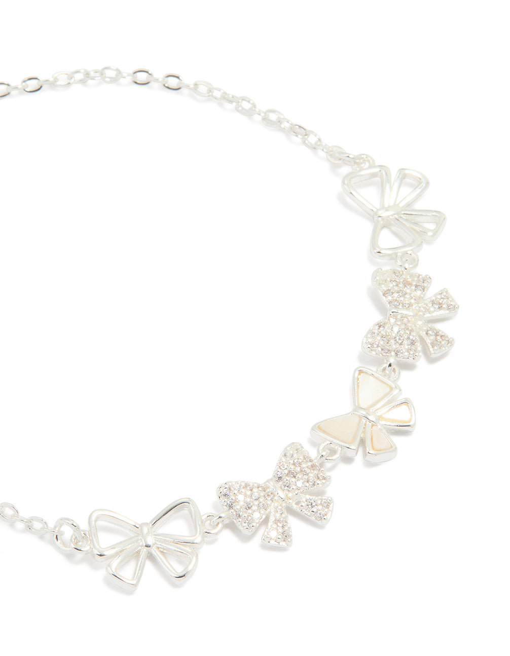 Silver Plated Multi Bows Bracelet