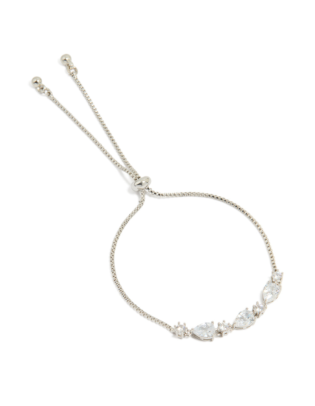Silver Cubic Zirconia Toggle Bracelet