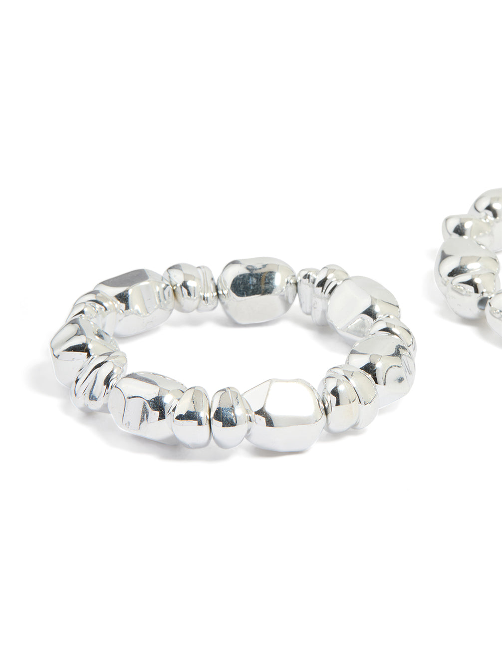 Silver Beaded Stretch Bracelets 2-Pack