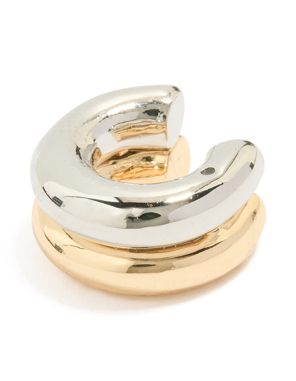 Mixed Metal Layered Ear Cuff