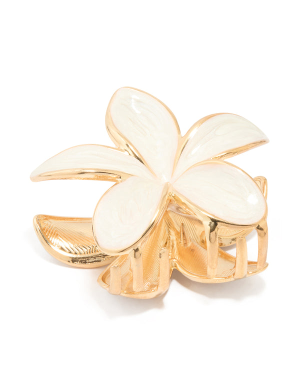 Gold Enamel Tropical Claw Clip