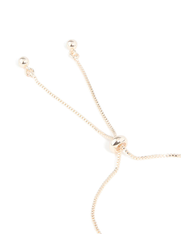 Rose Gold Plated Cubic Zirconia Butterfly Toggle Bracelet