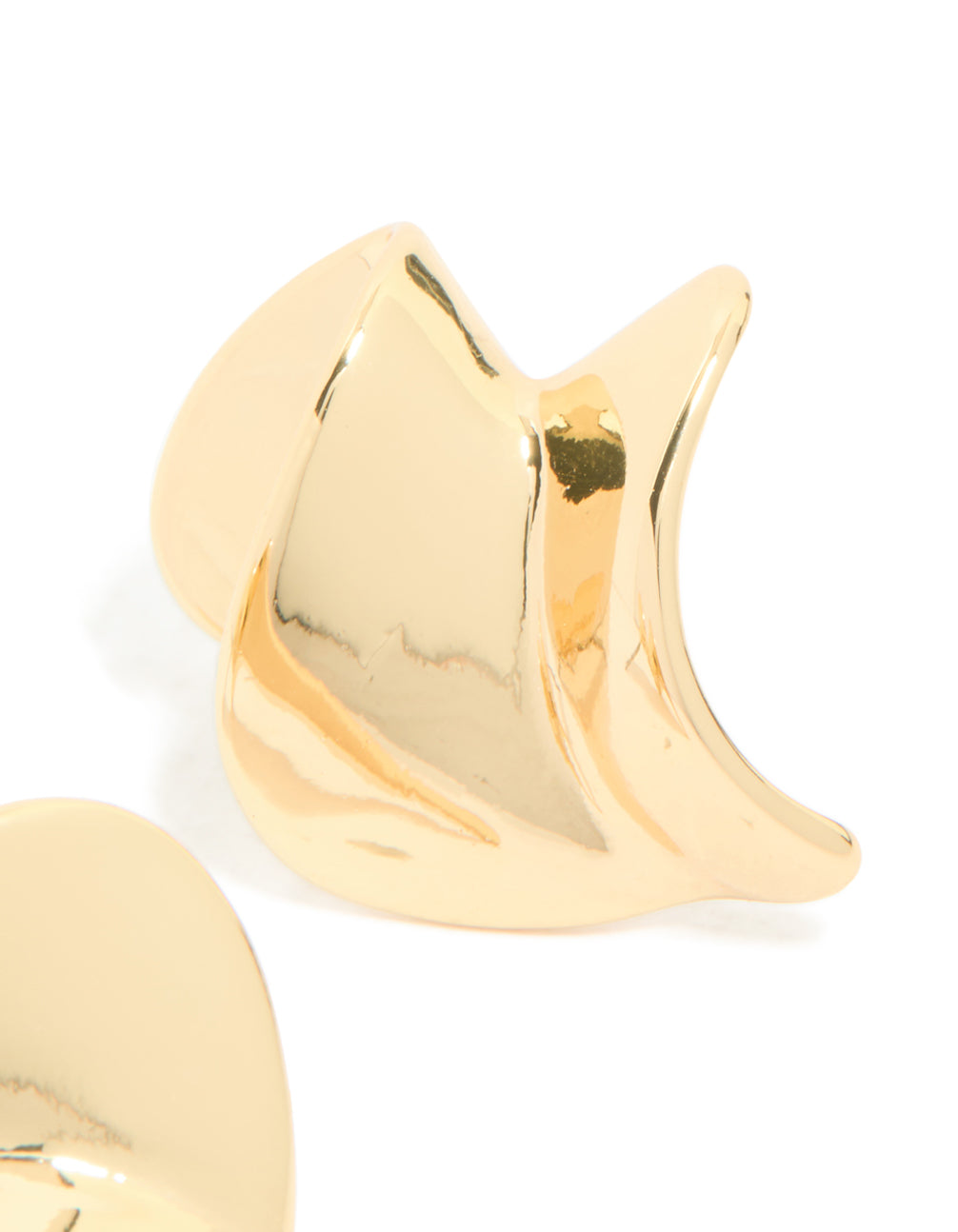 Gold Plated Warped Twist Earrings