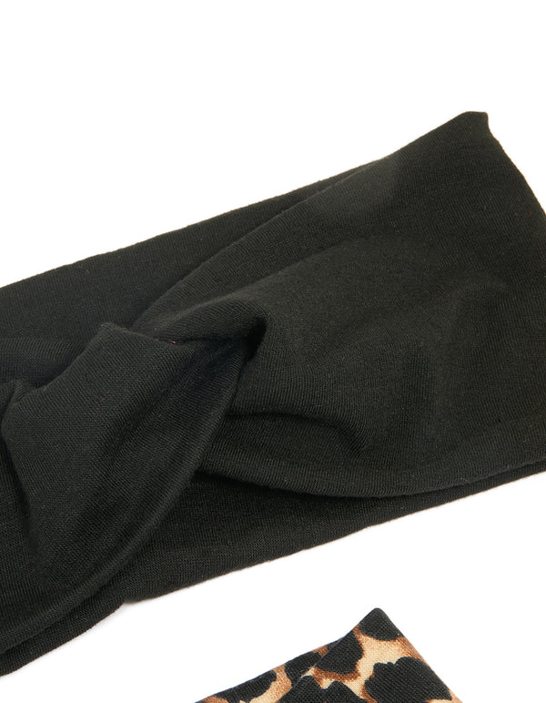 Animal Print Twisted Stretch Headbands 2-Pack