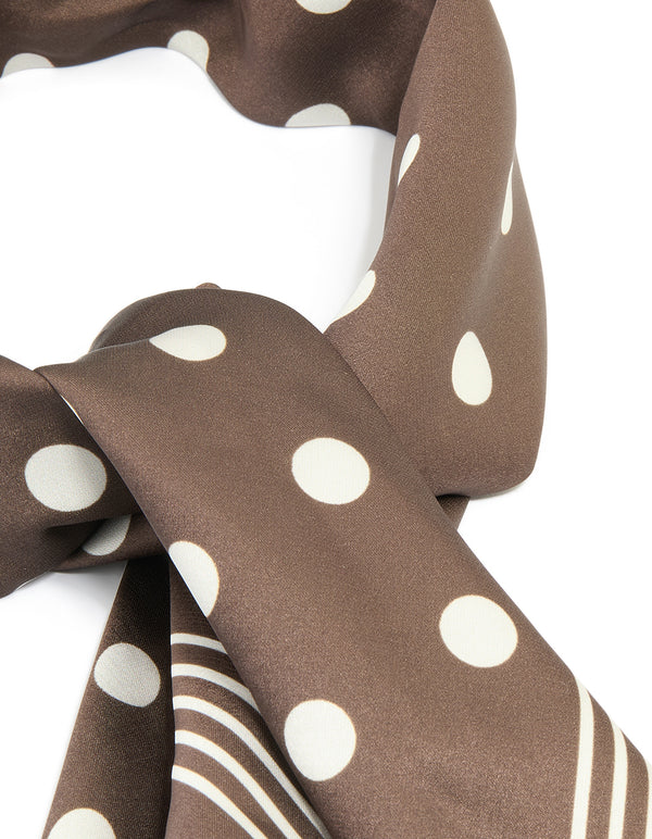 Brown Polka Dot Print Scarf