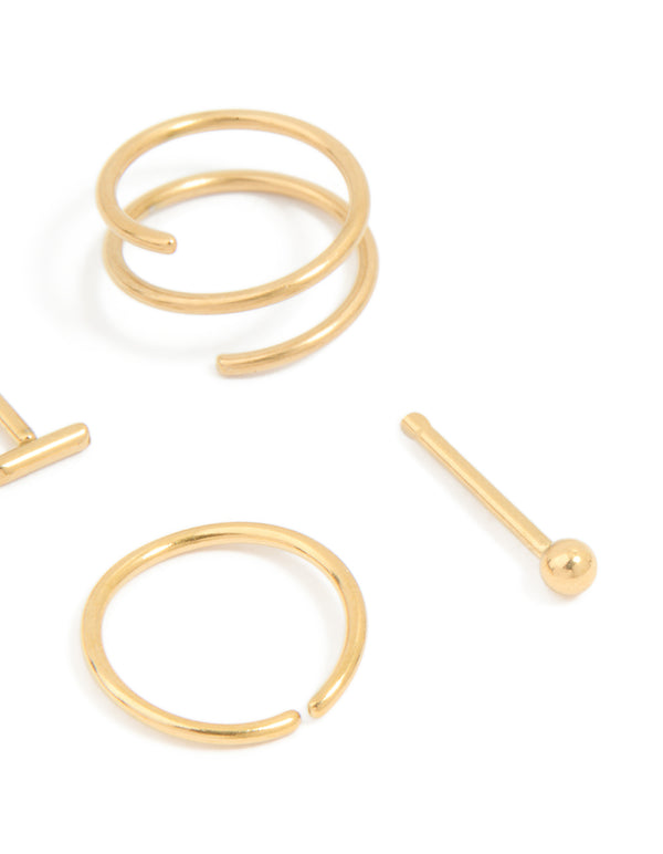 Surgical Steel Nose Stud & Ring Piercing Pack