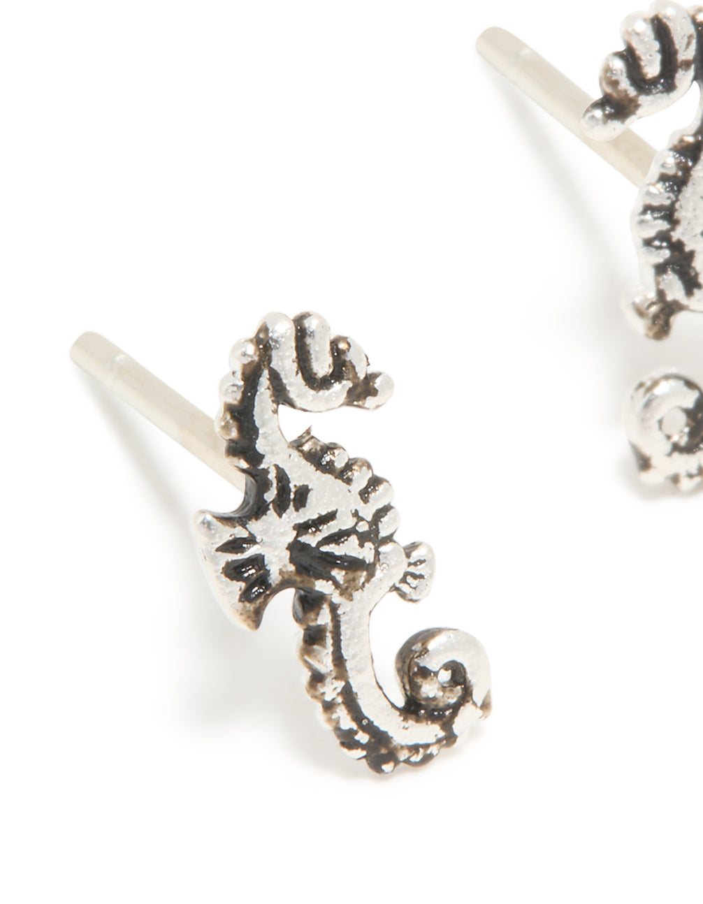 Sterling Silver Seahorse Stud Earrings