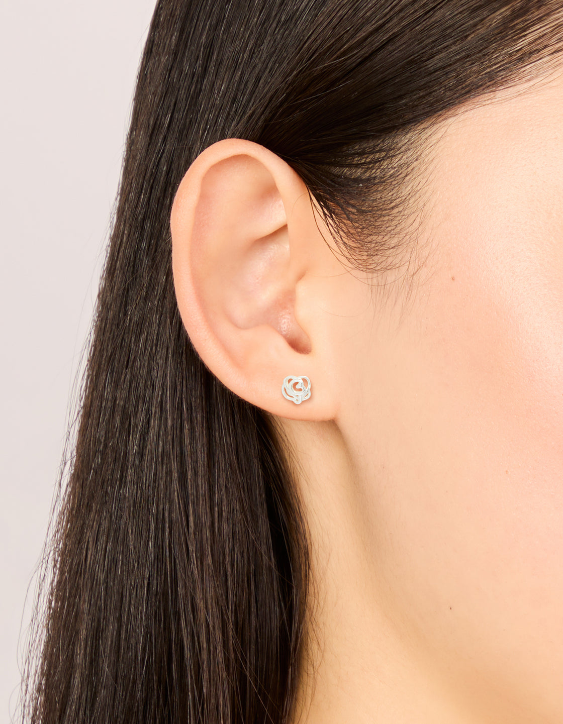 Sterling Silver Cubic Zirconia Rose Stud Earrings