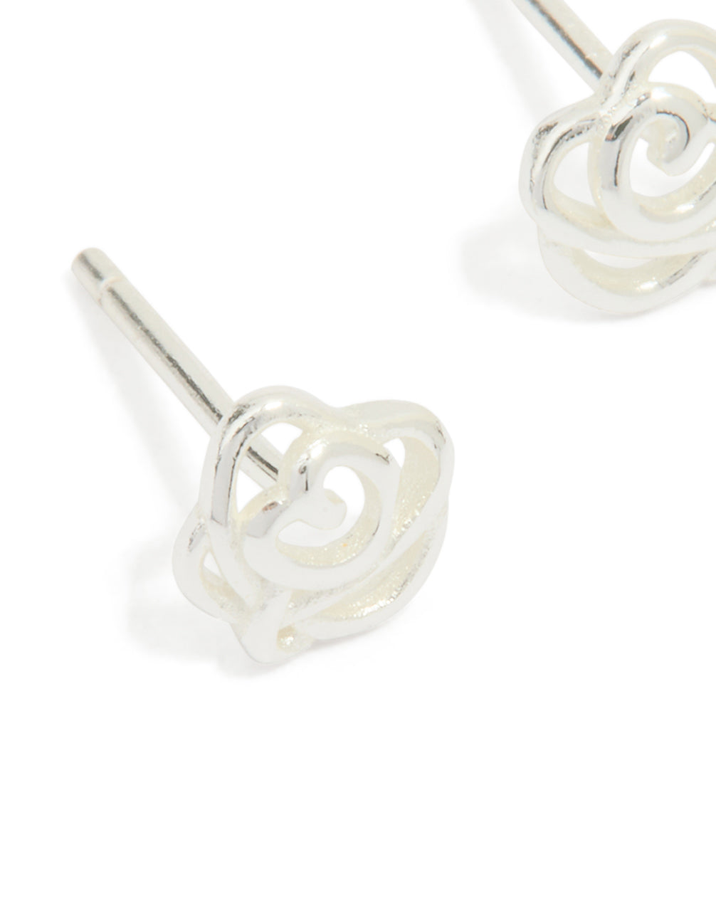 Sterling Silver Cubic Zirconia Rose Stud Earrings