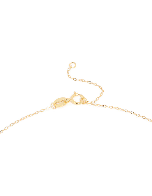 Gold Plated Sterling Silver Cubic Zirconia Heart Arrow Necklace