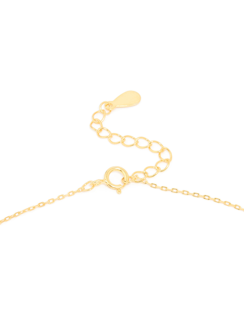 Delicate gold plated sterling silver cubic zirconia cross necklace clasp detail view