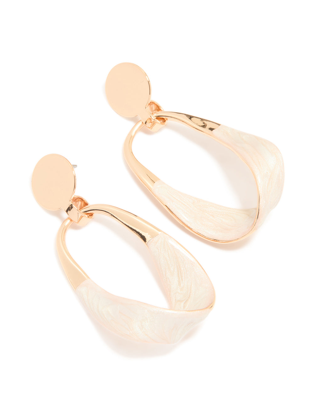 Gold Enamel Drop Earrings