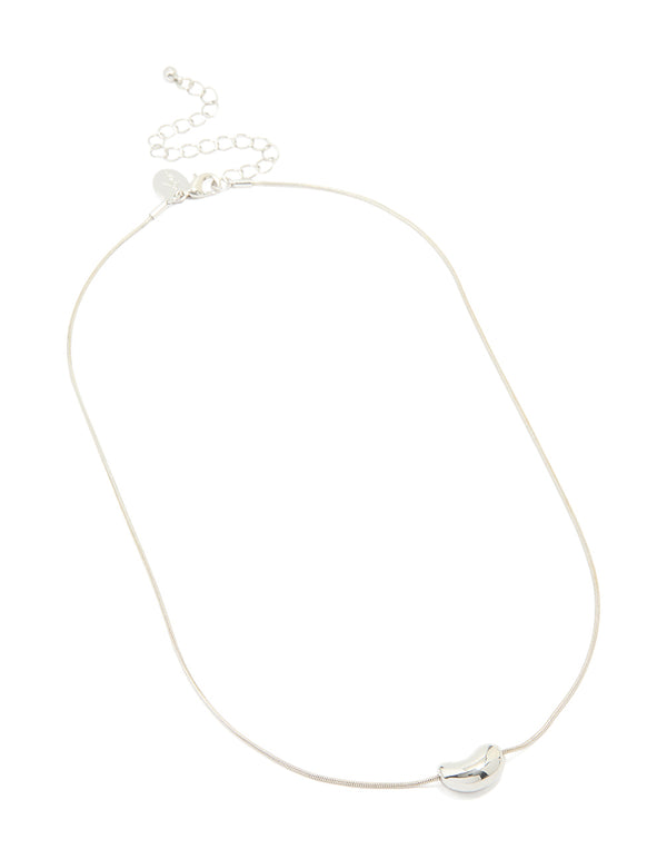 Silver Baby Pebble Pendant Necklace