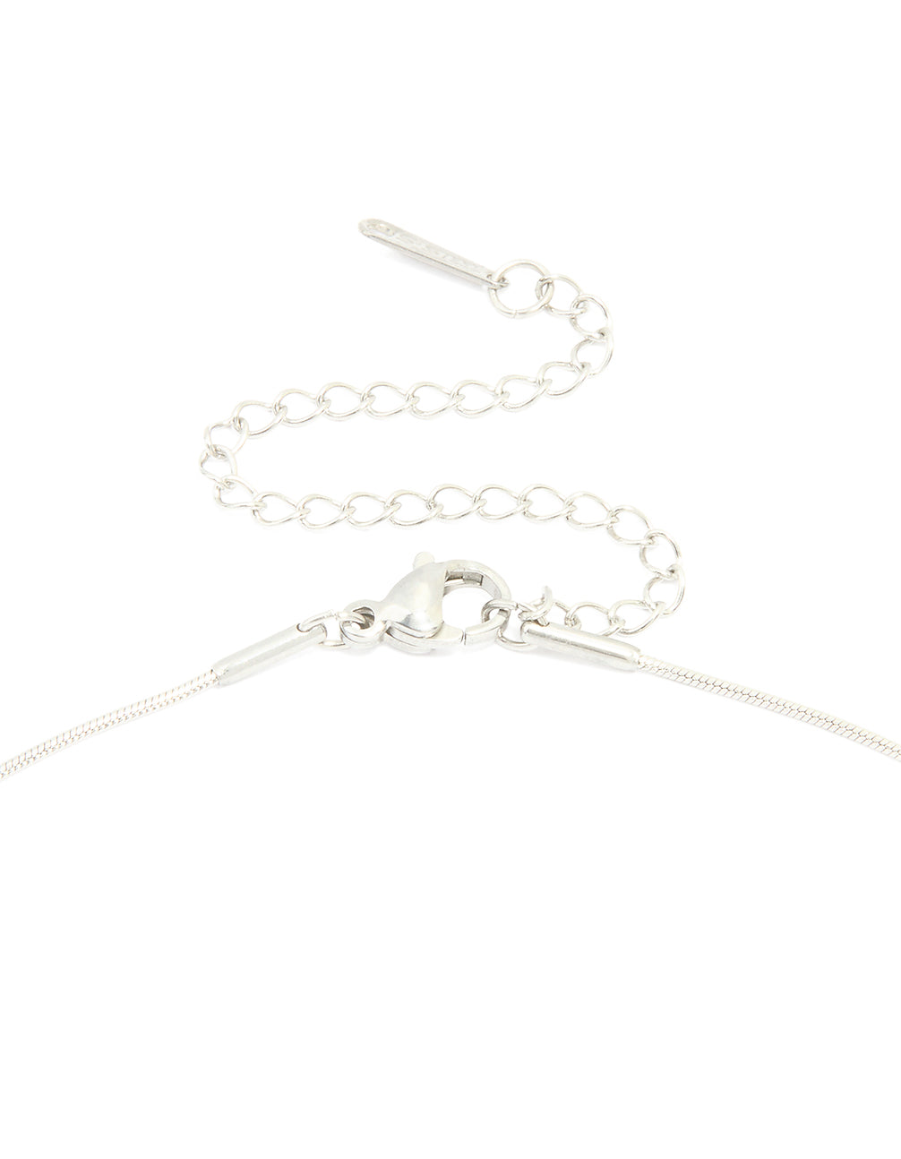 Silver Plated Large Pebble Pendant Necklace