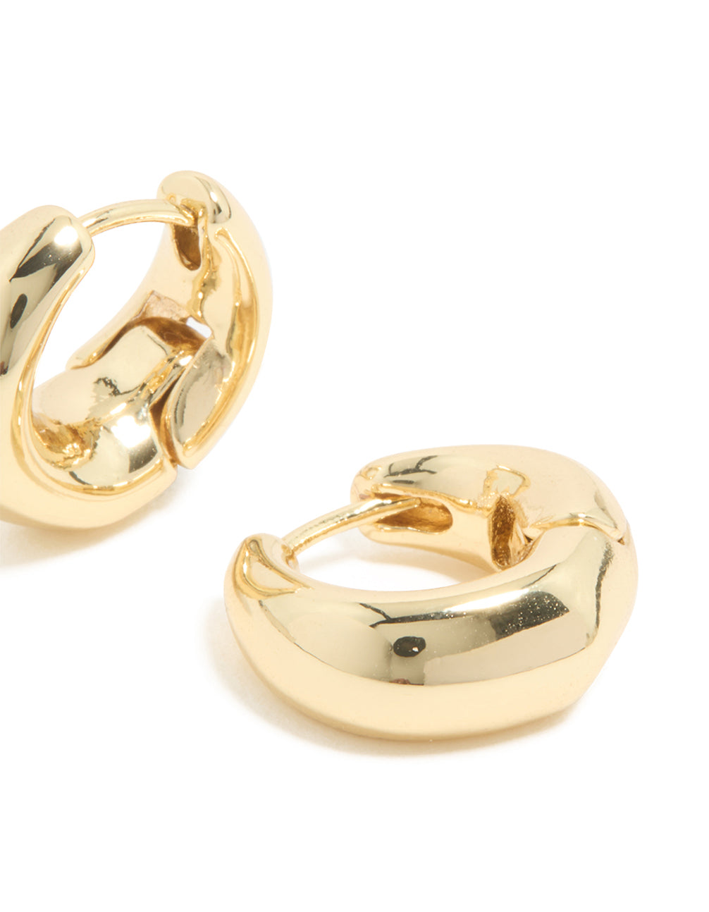 Gold Plated Small Organic Huggie Earrings