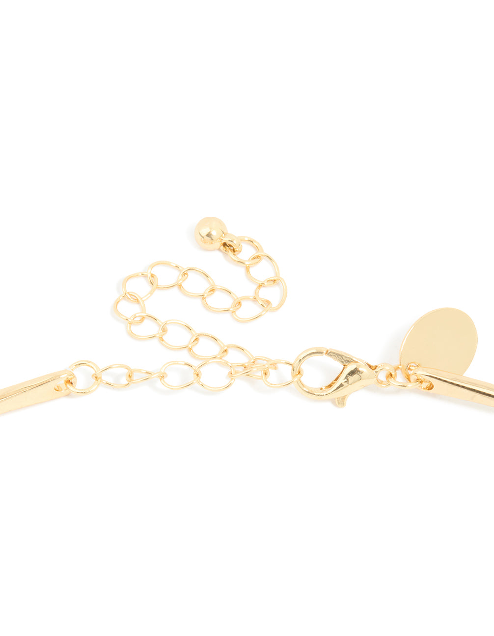 Gold Plated Collar Double Oval Pendant Necklace