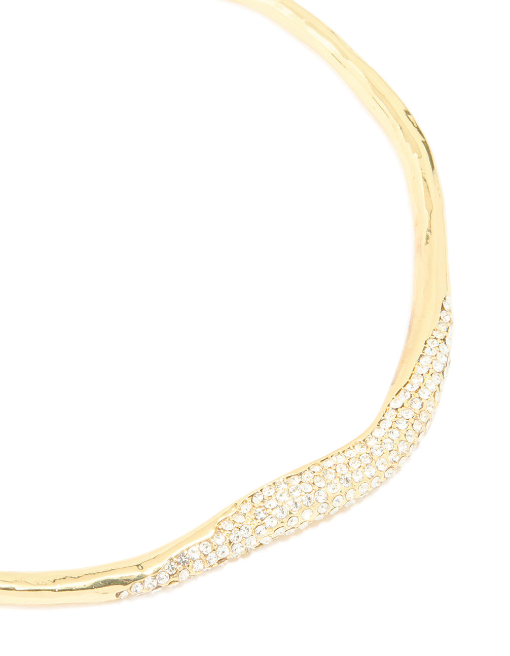 Gold Plated Collar Diamante Pave Necklace