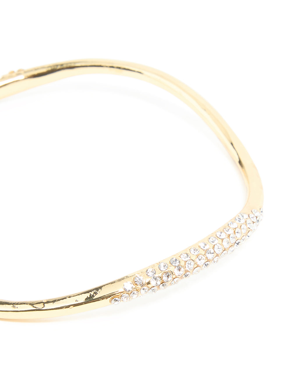 Gold Plated Diamante Wavy Bangle