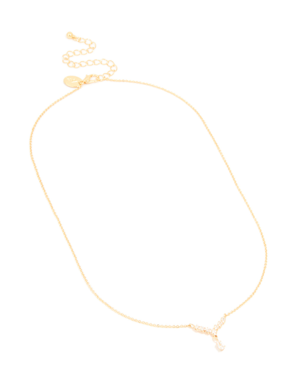 Gold Plated Cubic Zirconia Waterdrop Pendant Necklace
