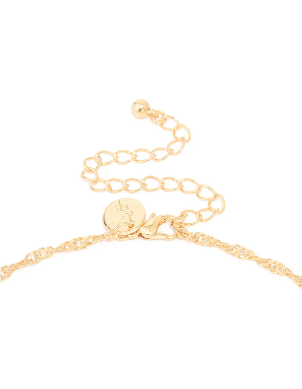 Gold Plated Extra Large Decorative Cross Necklace