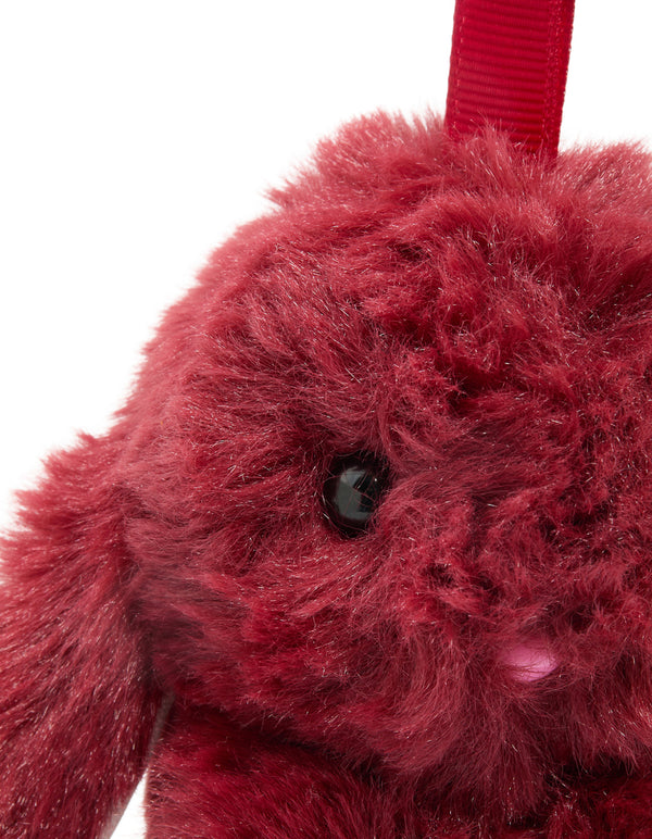 Burgundy Fabric Bunny Key Chain