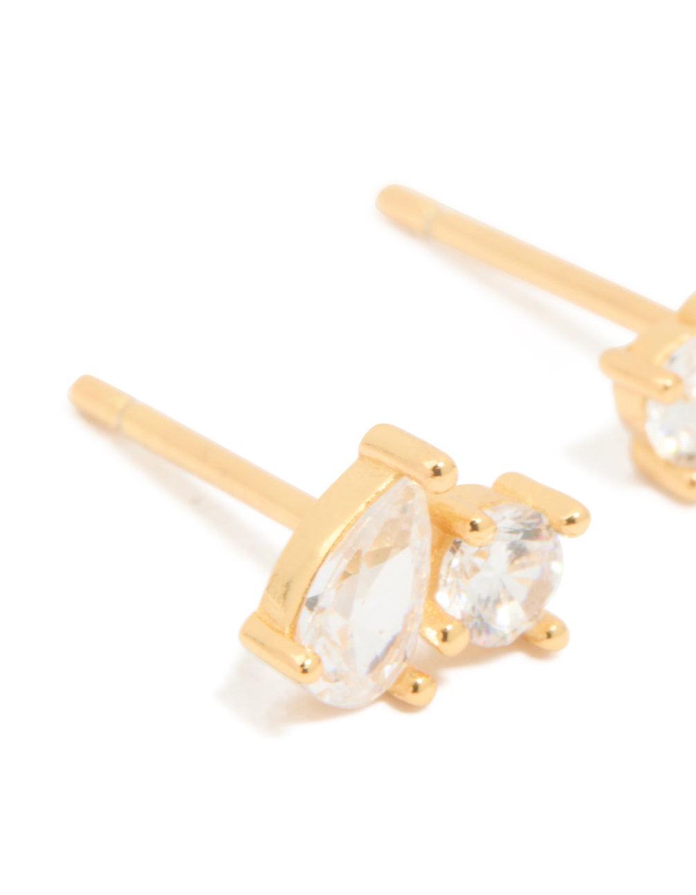 Gold Plated Sterling Silver Cubic Zirconia Cluster Stud Earrings
