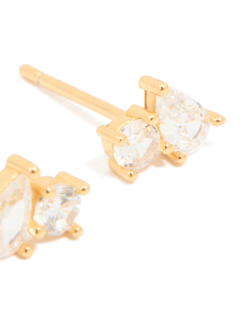 Gold Plated Sterling Silver Cubic Zirconia Cluster Stud Earrings