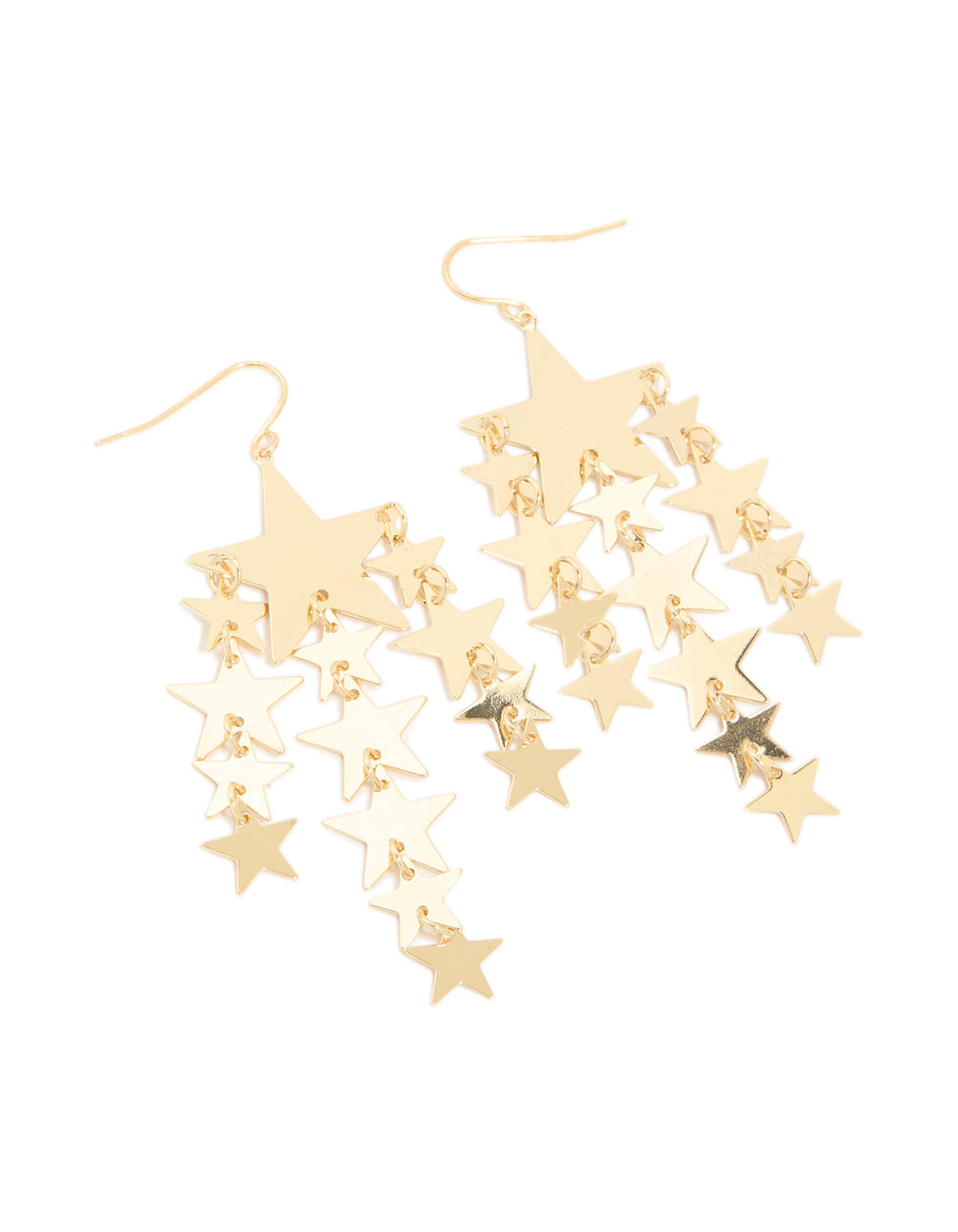 Gold Star Tassel Drop Earrings