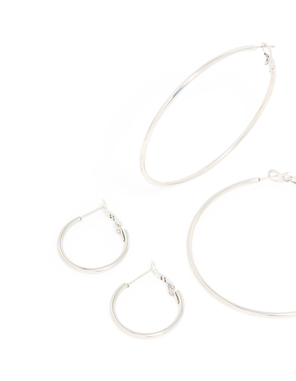Waterproof Stainless Steel Thin Multi-Sized Hoop Earrings 3-Pack