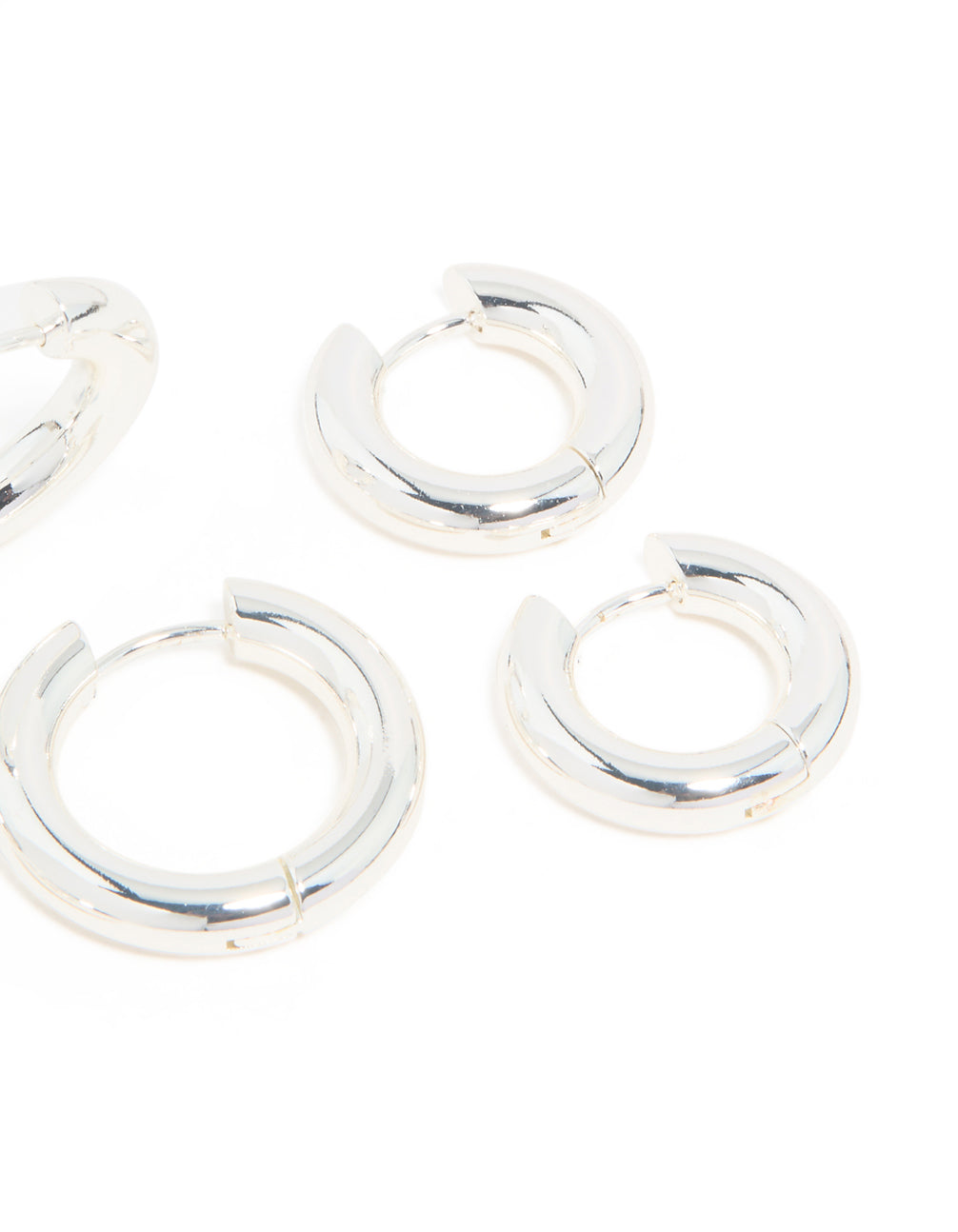 Waterproof Stainless Steel Thick Clicker Earrings 3-Pack