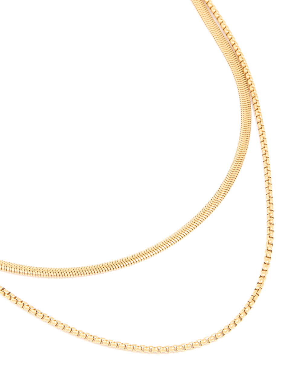 Waterproof Gold Plated Stainless Steel Snake Chain Layered Necklace