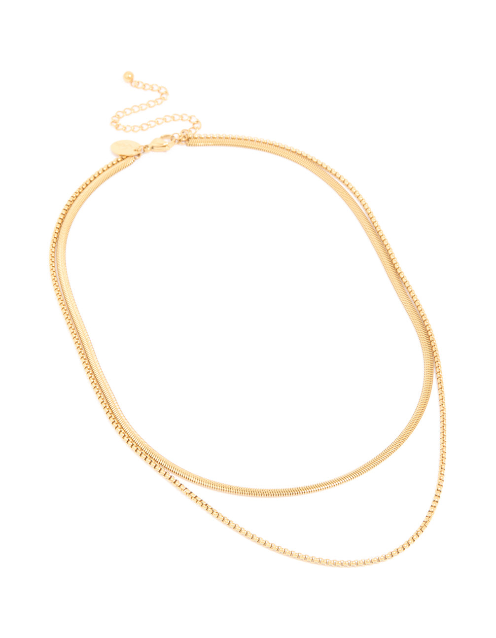 Waterproof Gold Plated Stainless Steel Snake Chain Layered Necklace