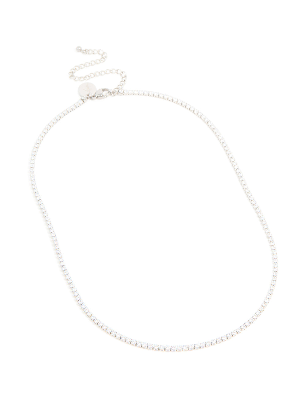 Waterproof Stainless Steel Cubic Zirconia Tennis Necklace