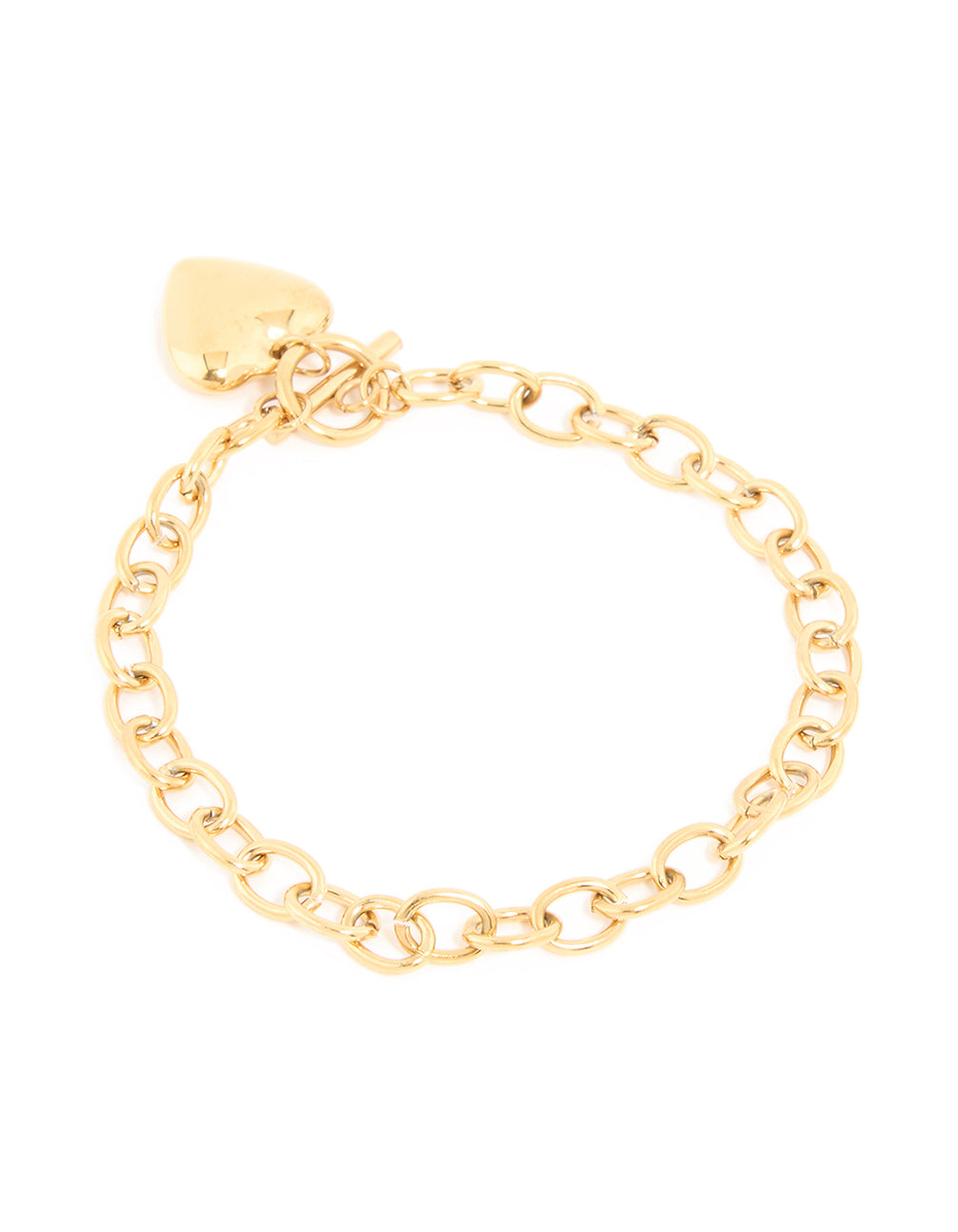 Waterproof Gold Plated Stainless Steel Heart FOB Bracelet