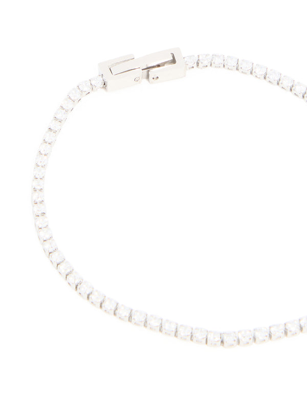 Waterproof Stainless Steel Cubic Zirconia Tennis Bracelet