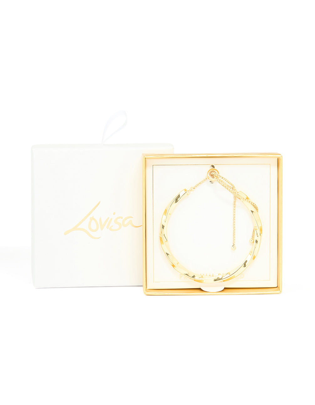 Gold Plated Twisted Toggle Bangle