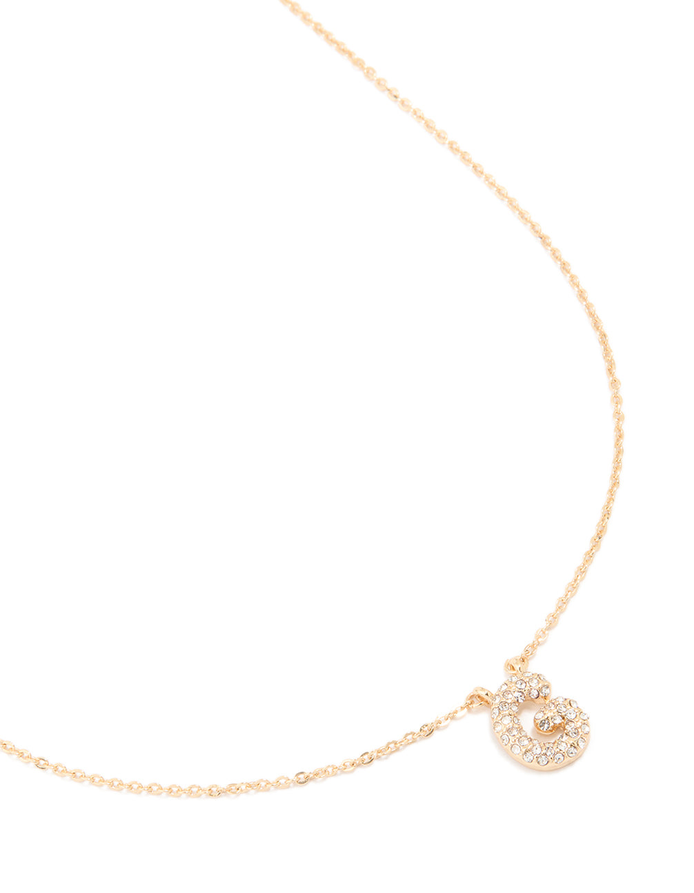 Kids Gold Cubic Zirconia Letter G Necklace