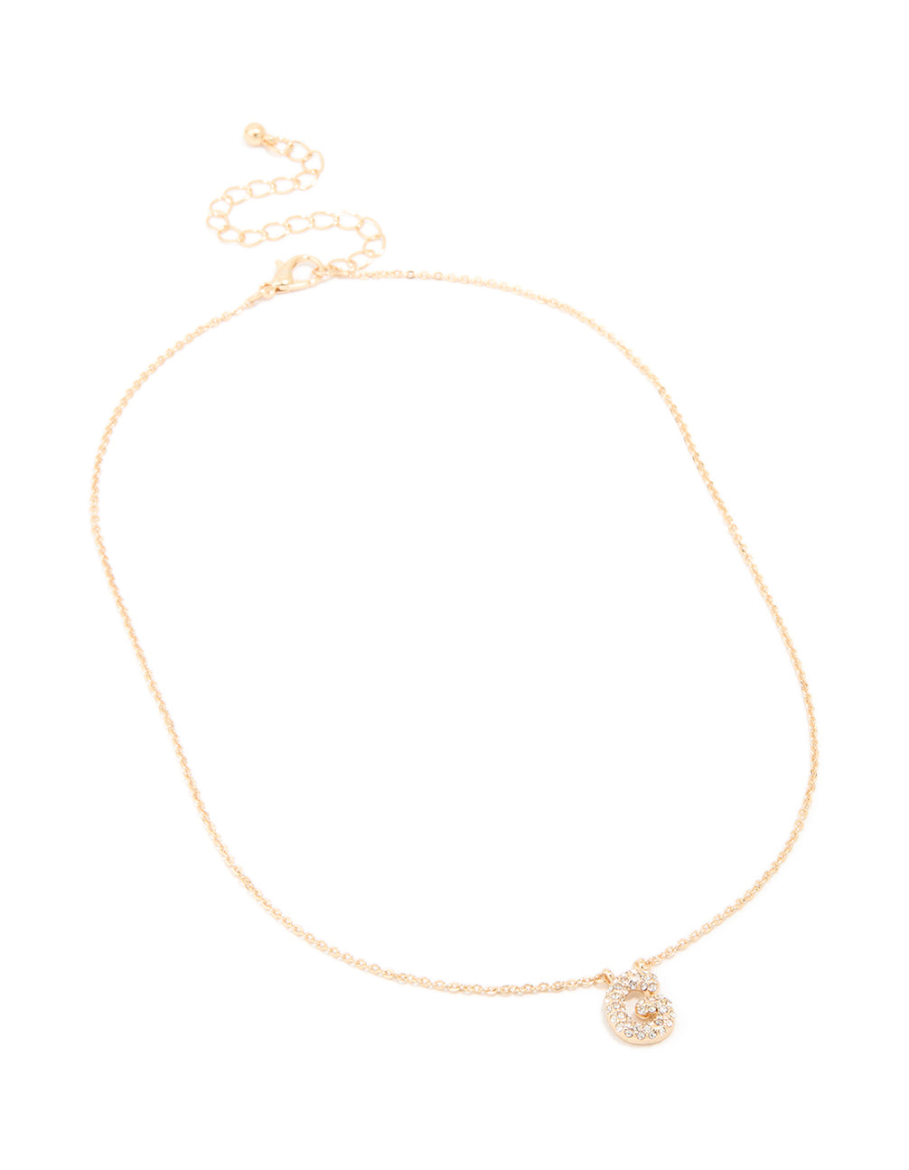 Kids Gold Cubic Zirconia Letter G Necklace