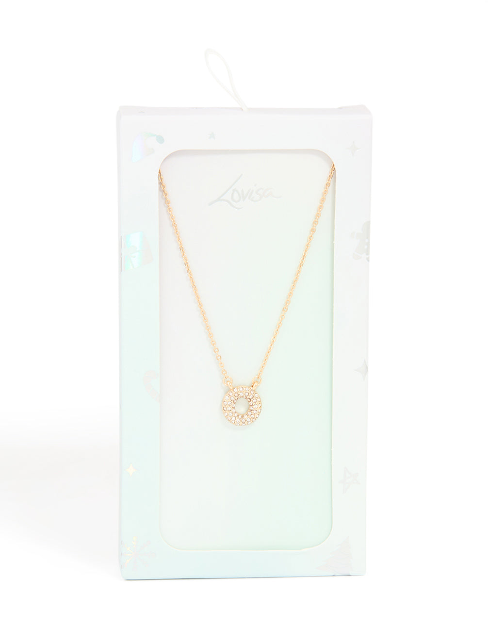 Kids Gold Cubic Zirconia Letter O Necklace