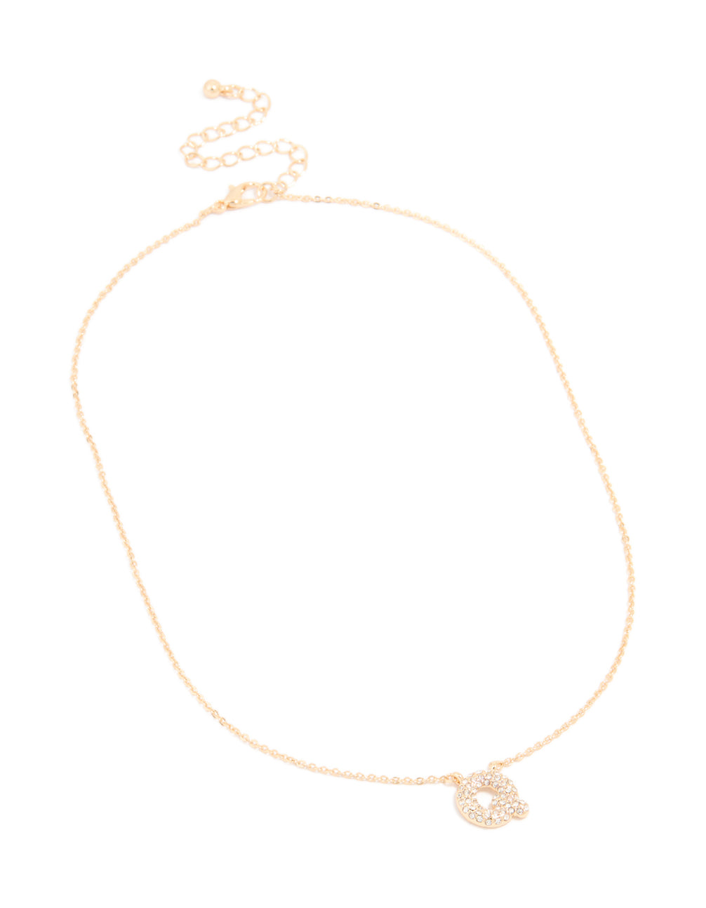 Kids Gold Cubic Zirconia Letter Q Necklace