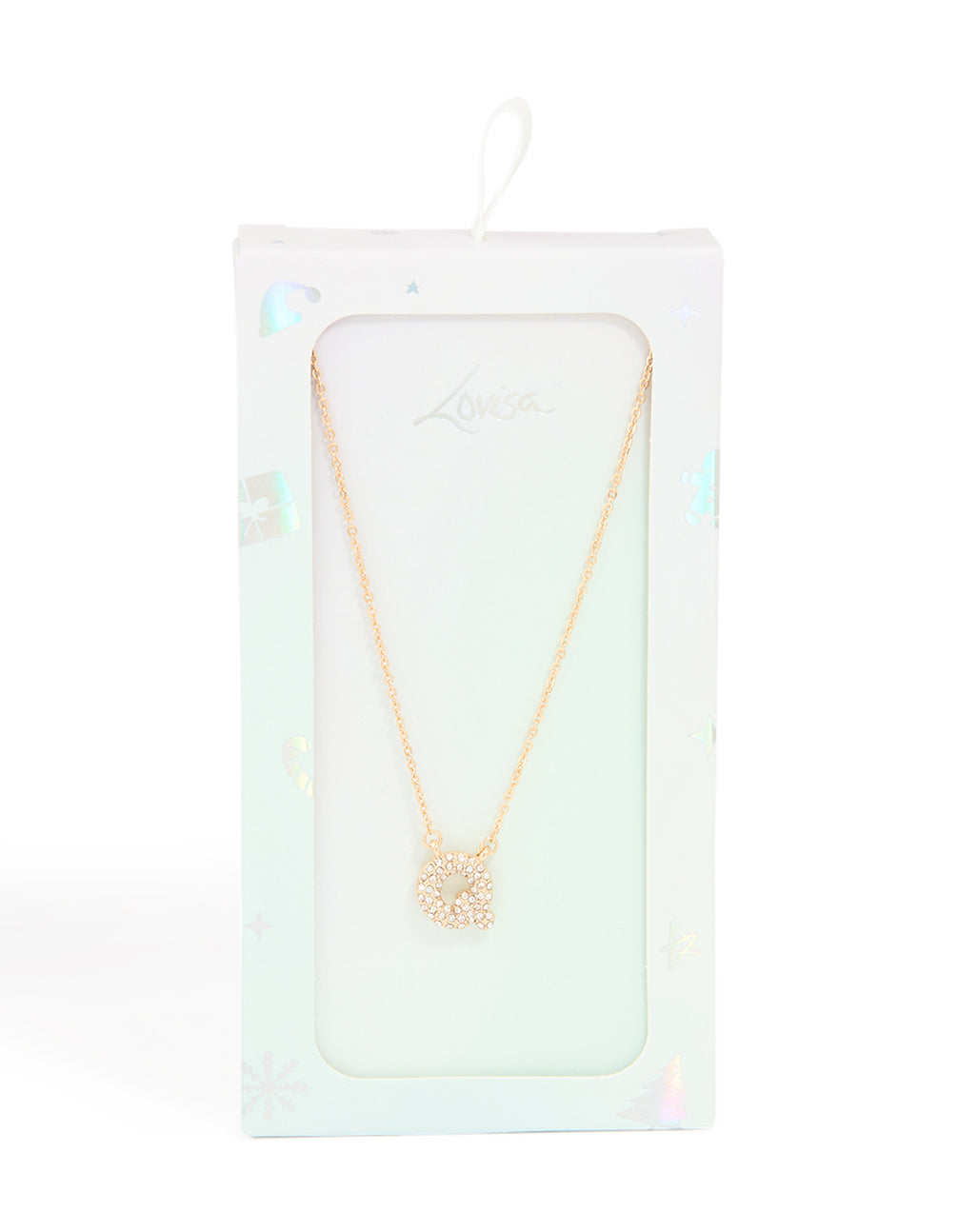 Kids Gold Cubic Zirconia Letter Q Necklace