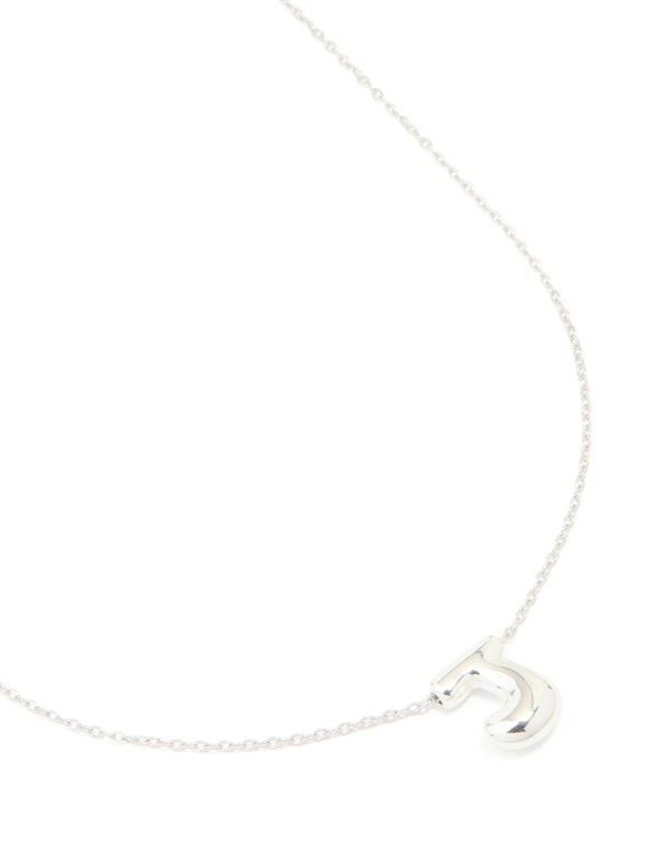 Waterproof Stainless Steel Large Bubble Letter J Necklace