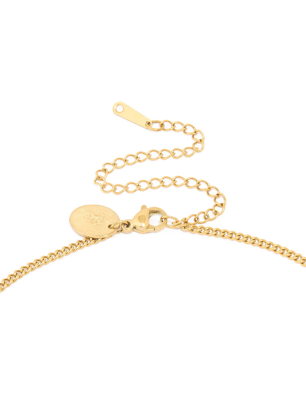 Waterproof Gold Plated Stainless Steel Circle Gemini Zodiac Sign Necklace