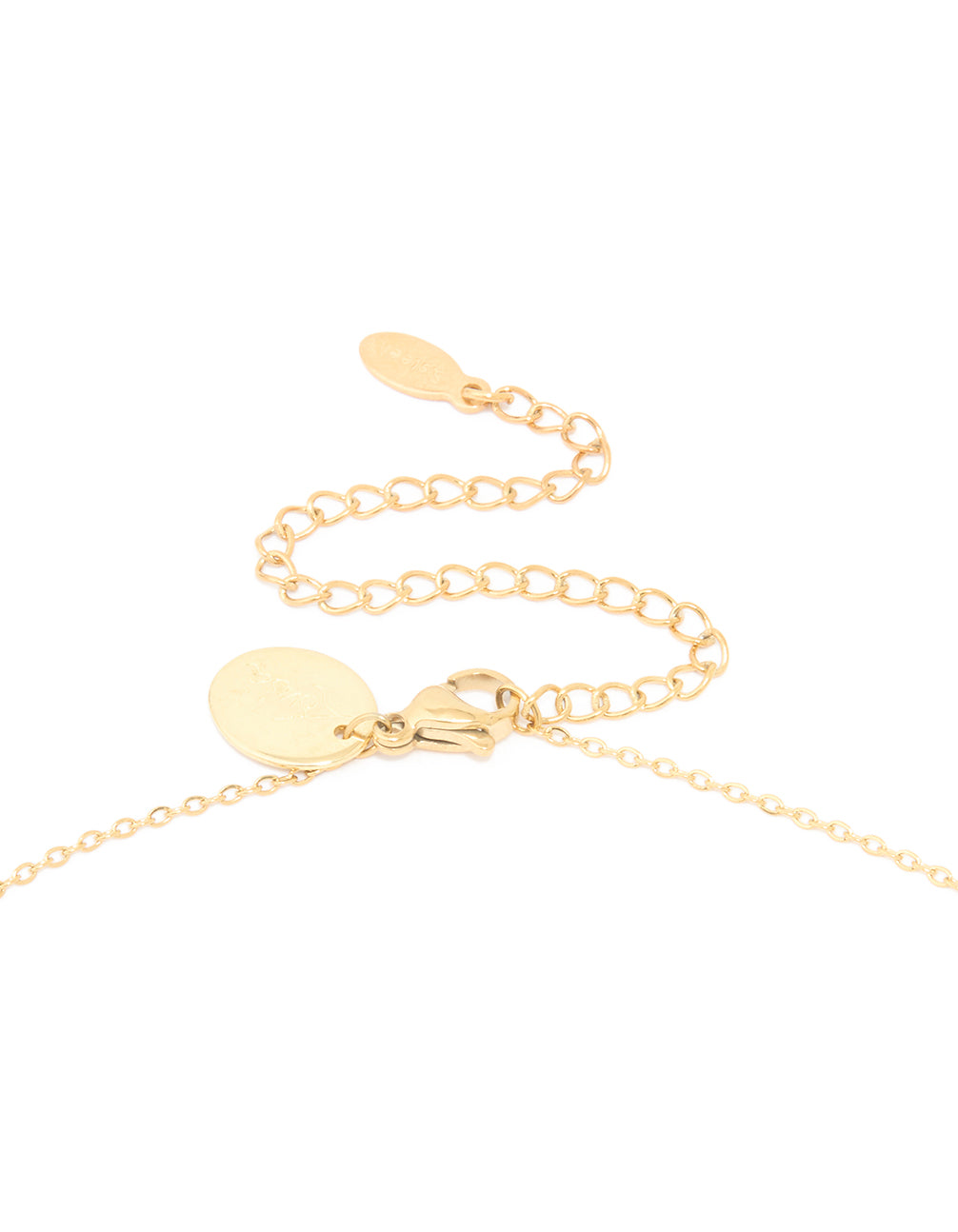 Waterproof Gold Plated Stainless Steel Cubic Zirconia Aquarius Zodiac Sign Necklace