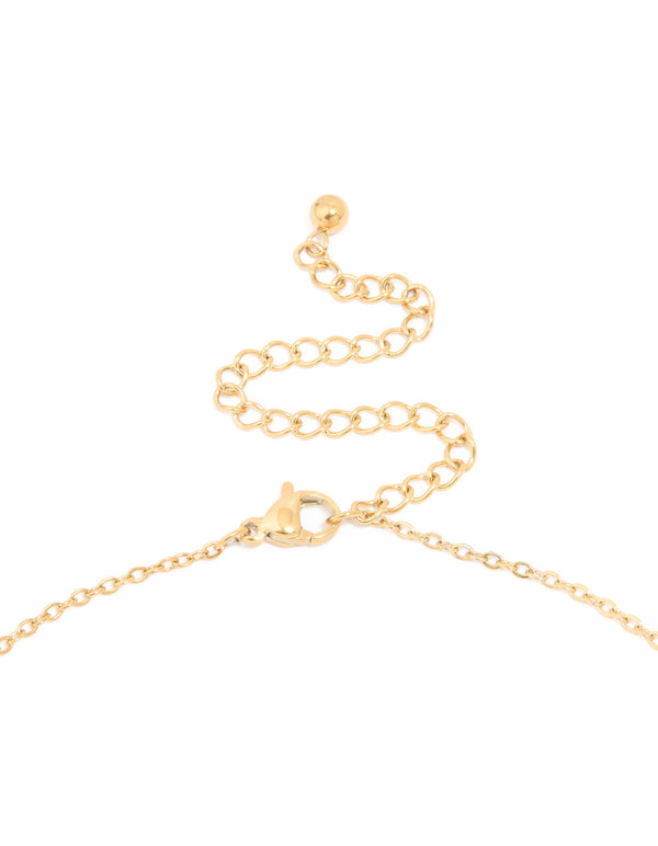 Waterproof Gold Plated Stainless Steel Mini Bubble Letter M Necklace