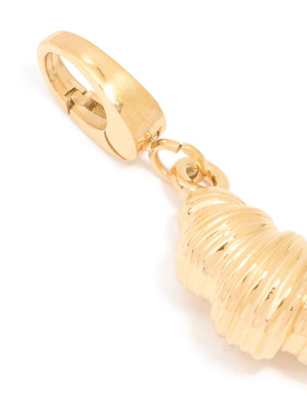 Waterproof Gold Plated Stainless Steel Croissant Charm