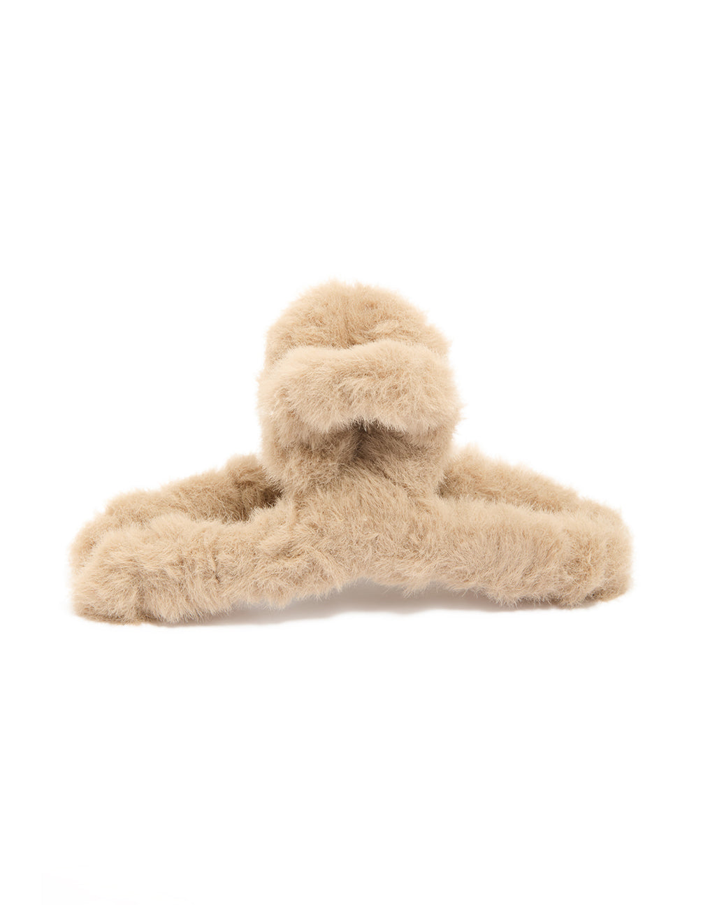 Brown Faux Fur Fabric Claw Clip