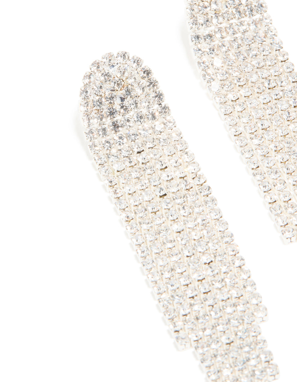 Silver Diamante Fringe Drop Earrings