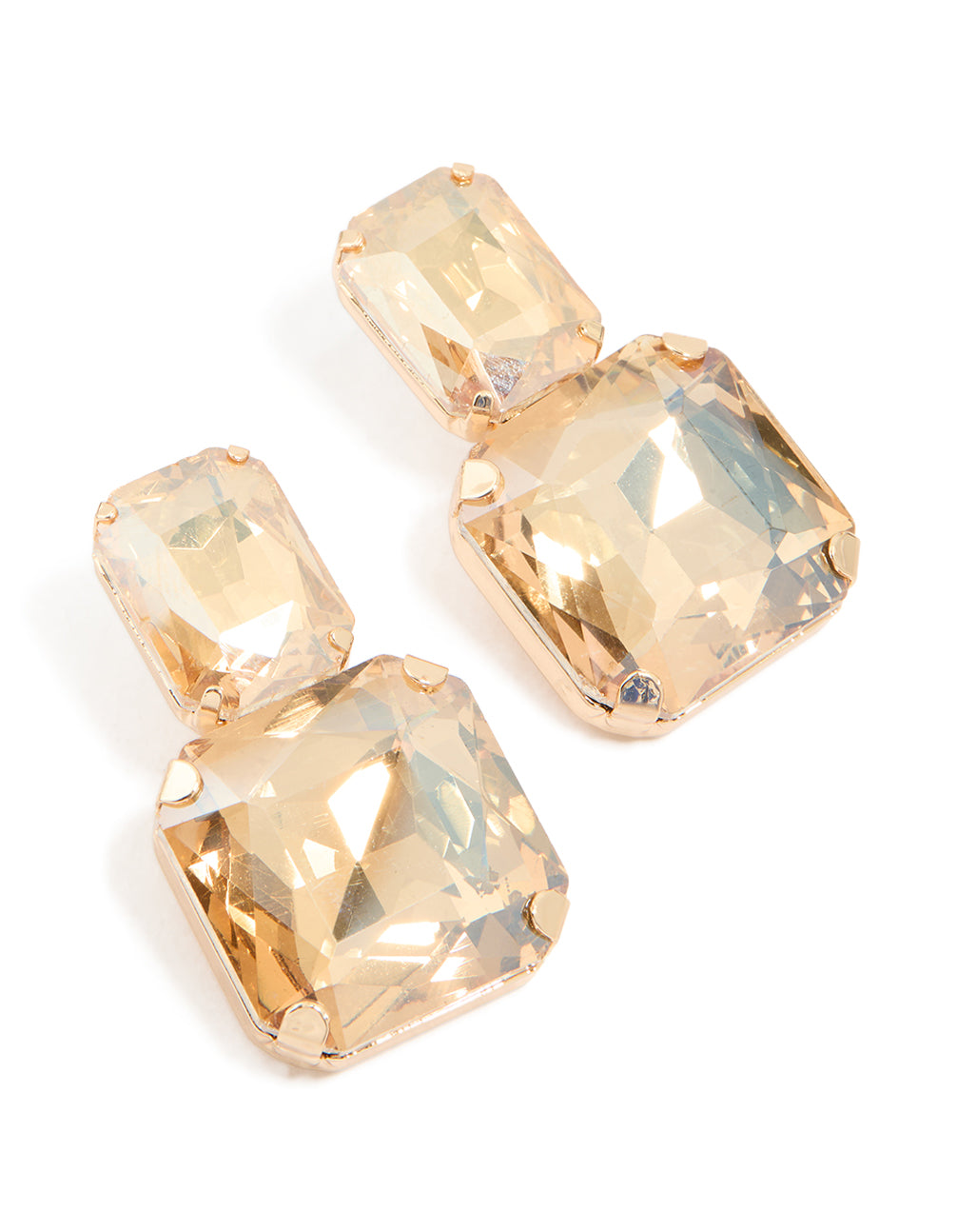 Gold Diamante Stud Earrings
