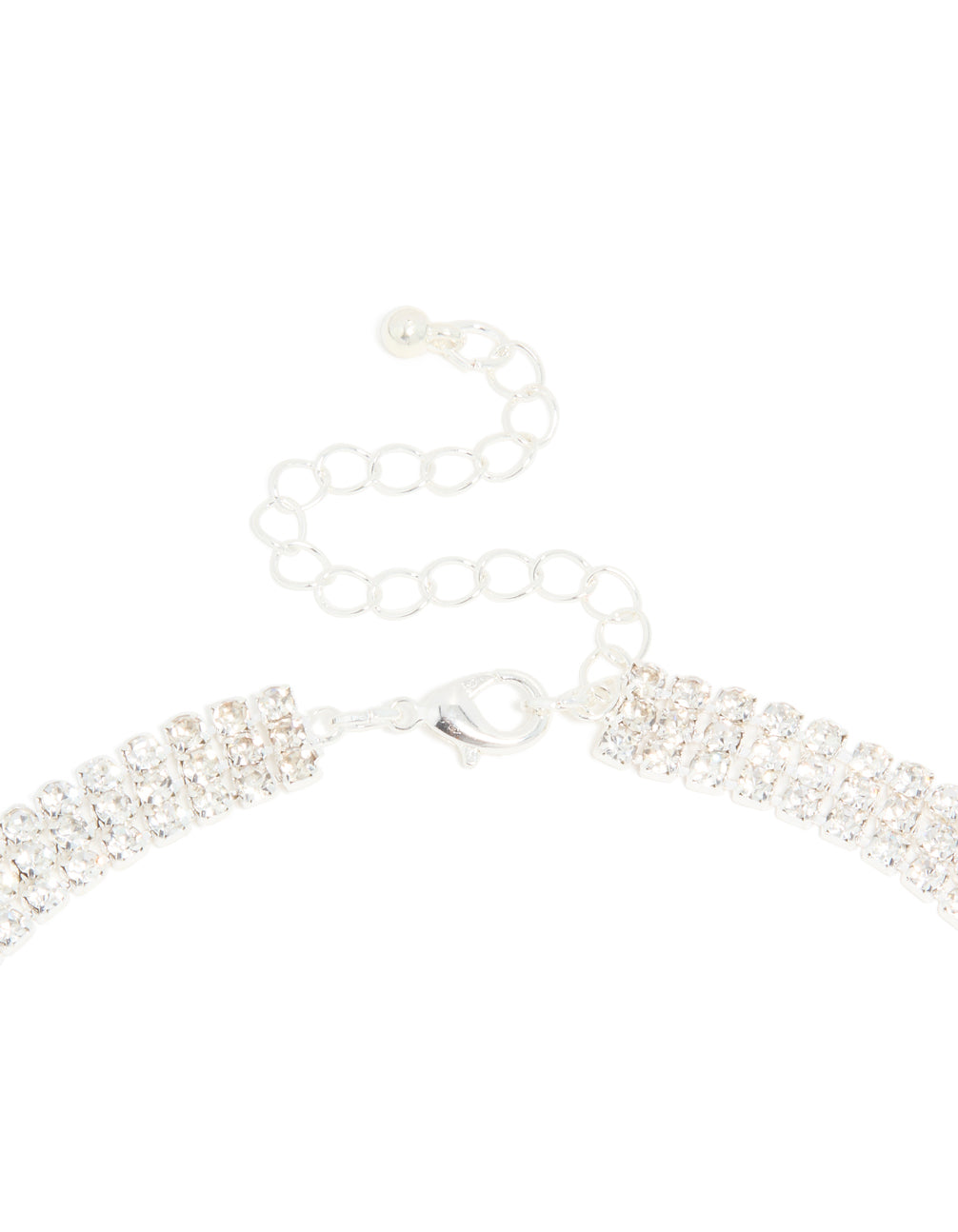 Silver Diamante Triple Layered Necklace